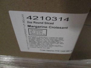 Case of 150 Croissants, have been kept frozen