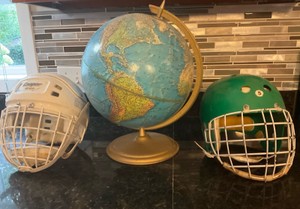 Vintage Helmet Lot & Globe