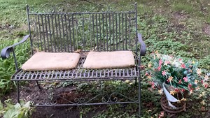Metal Bench and Planter