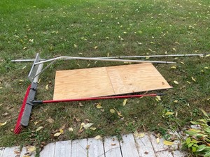 Snow Rake, Push Broom, and Plywood