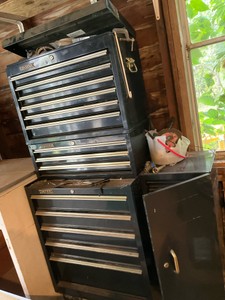 Homak 3 Cabinet Tool Box with Side Cabinet, Contents Included.