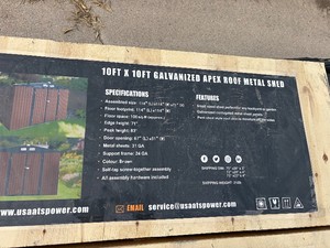 2026 Unused METAL SHED 10x10 Galvanized