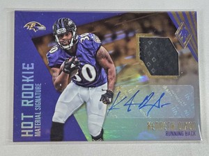 Kenneth Dixon Rookie 2016 Panini Phoenix Hot Rookie Material Signature Auto #HRS-DI Nubmered 2299 - Baltimore Ravens Football Card