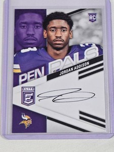 Jordan Addison Rookie 2023 Panini Elite Pen Pals Auto #PPJA - Minnesota Vikings Football Card