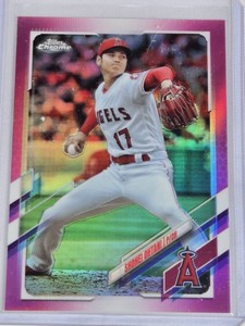 Shohei Ohtani 2021 Topps Chrome Pink Refractor #159 - Los Angeles Angels Baseball Card
