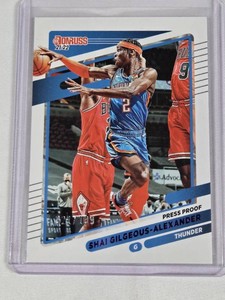 Shai Gilgeous-Alexander 2021 Panini Donruss Press Proof #23 and Numbered 21199 - Oklahoma City Thunder Basketball Card