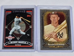Lot of 2 Mickey Mantle Baseball Cards Including Topps 2006 and Allen & Ginter 2024 Cards - New York Yankees Baseball Cards