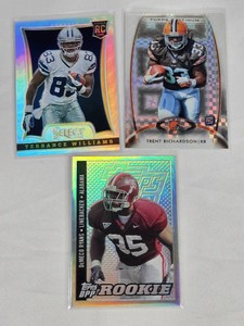 Lot of 3 Football Rookie Cards Featuring Terrance Williams, Trent Richardson, and DeMeco Ryans - Select, Topps Platinum, Refractor.