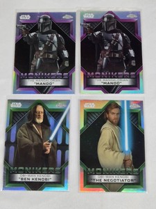 Lot of 4 Star Wars Monikers Cards Featuring The Mandalorian and Obi-Wan Kenobi