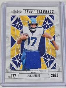 Puka Nacua Rookie 2023 Panini Absolute Football Draft Diamonds #177 - Los Angeles Rams Football Card