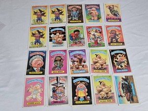 Lot of 20 Played with Vintage Garbage Pail Kids Trading Cards