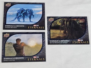 Lot of 3 Marvel Studios Eternals vs Deviants Trading Cards