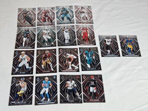 Lot of 18 Football Cards Including Bijan Robinson, Kirk Cousins, Joey Bosa, and Matthew Stafford Featuring Rookie and Team Cards