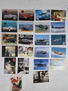 Mixed Lot of Collectible Trading Cards Featuring Cars, Aircraft, and Historical Figures
