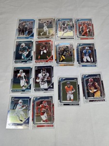 Lot of 14 Football Cards Featuring Players like Adam Thielen and Tyreek Hill Including Several Rated Rookies From Donruss Optic Football Series