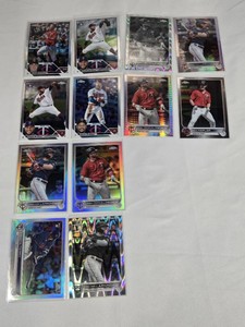 Lot of 12 Minnesota Twins Topps Chrome Baseball Cards Featuring Trevor Larnach, Josh Donaldson, Simeon Woods Richardson, and Others Including Rookie and Refractor Editions