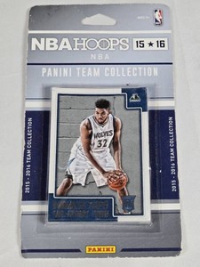 Unopened Pack of  NBA Hoops 2015-2016 Panini Team Collection Cards Featuring Karl-Anthony Towns Rookie - Minnesota Timberwolves Basketball Cards