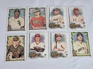 Lot of 8 Baseball Rookie Cards featuring Colas, Corbin Carroll, Manning, Greene, Henderson, Thomas, Yepez, and Turang from Topps Allen & Ginter Multiple Years