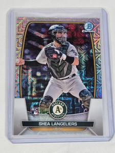 Shea Langeliers Rookie 2023 Bowman Chrome Holo #3 - Oakland Athletics Baseball Card