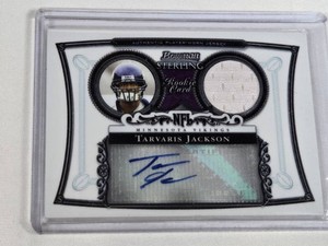 Tarvaris Jackson Rookie 2006 Bowman Sterling Auto Authentic Game-Worn Jersey #BS-TJ - Minnesota Vikings Football Card