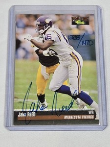 Jake Reed 1995 Classic Pro Line Auto #12381470 - Minnesota Vikings Football Card