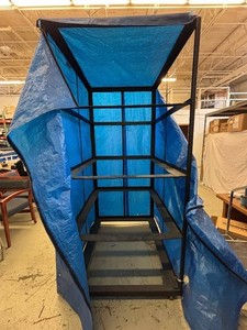 Heavy-Duty Rolling Black Rack - Built to Last Durable welded steel frame with a tough powder-coated finish. Rolls smoothly on carpet, vinyl, wood, or concrete with 2 fixed and 2 swivel casters. Dust Cover Discarded - Dimension To Come&nbsp&nbsp