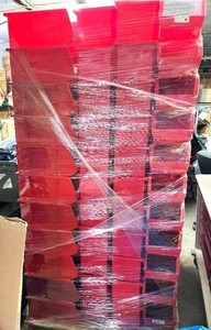 MSRP $1400 44 AKRO-MILS AkroBins Large Stackable Storage Bins 30-240 Heavy Duty Industrial W/Label Holder 15"x8"x7" 60-Lb Capacity, Stack/sit on shelving or hang from panels/rails For Shop, Garage, Warehouse! Excellent! See Youtube For Info!