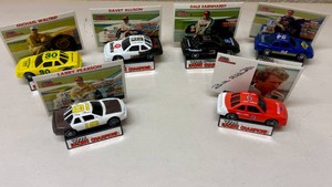 Set of Six Racing Champions 164 Scale Die-Cast NASCAR Models with Collector Card and Display Base