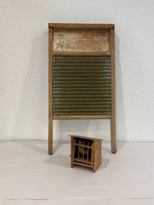 Antique Pop-Out Rooster Toy and Wash Board