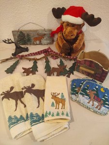 Assorted Lot of Moose Decor