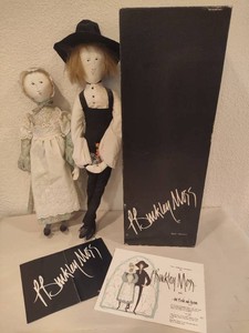 P Buckley Moss Bride & Groom Collectible Dolls wOriginal Box & COA