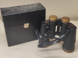 Selsi Amber Coated Vintage Binoculars wCase