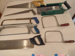 Assortment of Hand Saws & Miter Box