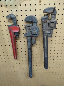 Set of Three Pipe Wrenches