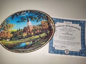 Terry Redlin Limited Edition April Sunday Morning Plate wCOA