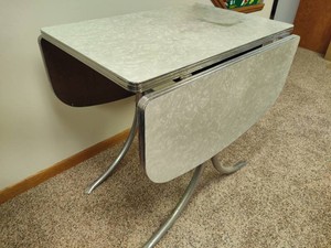 Chrome & Formica Drop Leaf Dining Table