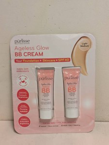 NEW PURLISSE AGELESS GLOW BB CREAM LIGHT MEDIUM 2PK.