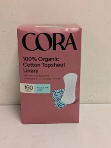 NEW CORA ORGANIC COTTON TOPSHEET LINERS 160CT.