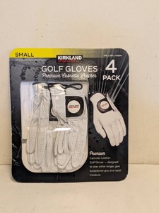 KIRKLAND SIGNATURE PREMIUM CABRETTA LEATHER GOLF GLOVES SMALL 4PK.