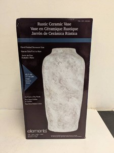 ELEMENTS RUSTIC CERAMIC VASE WHITE