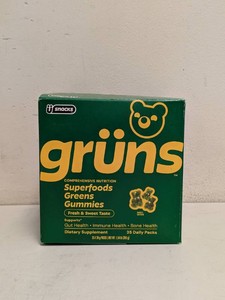NEW U SNACKS GRUNS SUPERFOODS GREENS GUMMIES 35PK