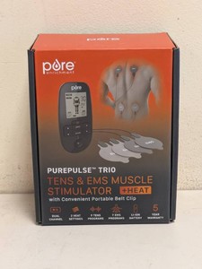 NEW PURE ENRICHMENT PUREPULSE TRIO TENS & EMS MUSCLE STIMULATOR  HEAT