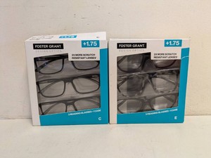 (2) NEW FOSTER GRANT 1.75 READING GLASSES 3PK.