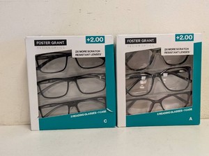 (2) NEW FOSTER GRANT 2.00 READING GLASSES 3PK.