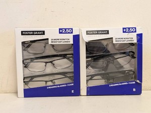 (2) NEW FOSTER GRANT 2.50 READING GLASSES 3PK.