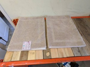 (2) NEW WOMEN OWNED PURELY INDULGENT BATH MAT OXFORD TAN