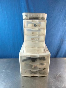 Small 3 Drawer Units and a Sterilite 5-Drawer Desktop Storage System