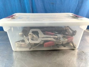 Vintage metal C-clamps and locking welding clamps , Vise-Grip , and  HDX 2 in. Spring Clamp or Anvil 2 in. Spring Clamp