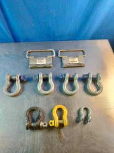Screw pin anchor shackles and plated metal handle beam grips