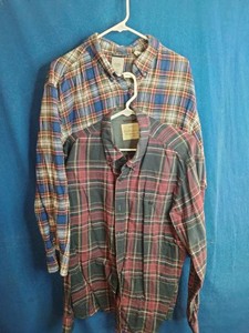 Original Weatherproof Vintage and  Chaps 100% cotton flannel button-down shirt.